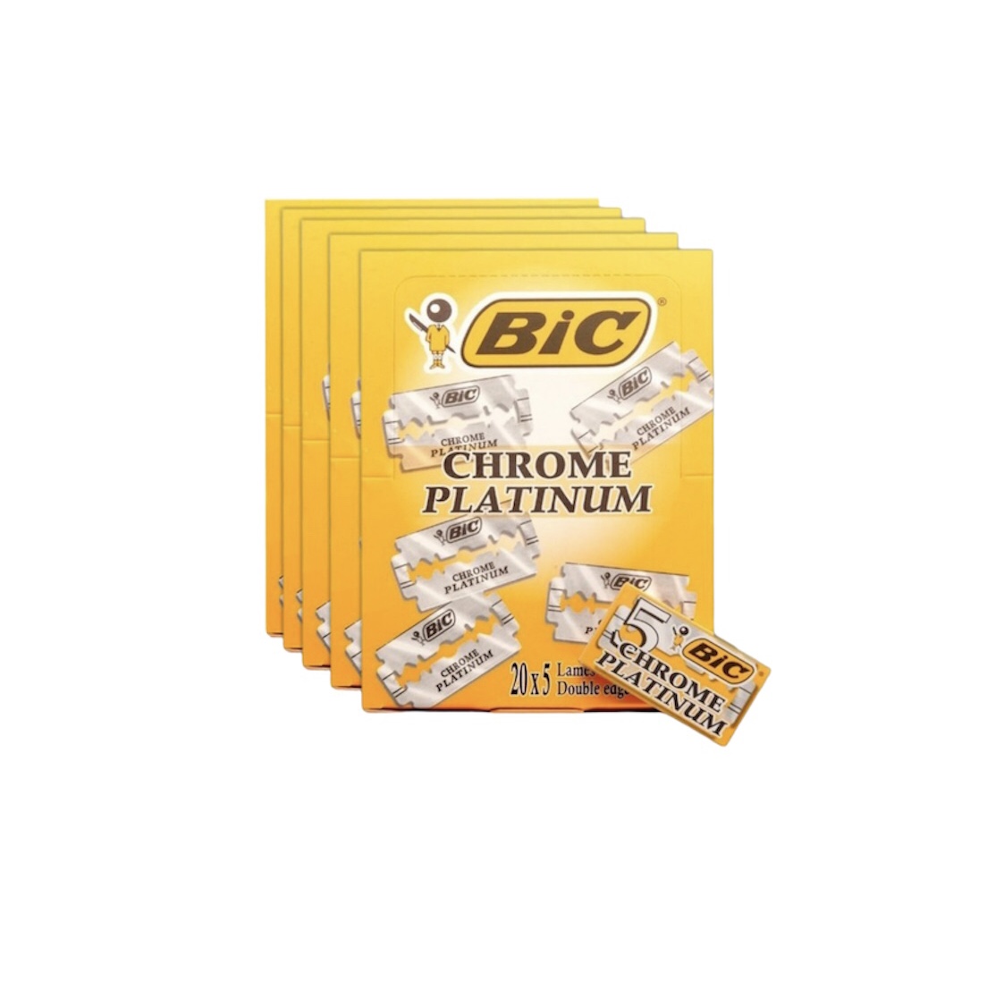 PhotoRoom_20230617_80816 PM BIC CHROME PLATINUM PACK 5 X 100 CUCHILLAS DE AFEITAR - Imagen 1