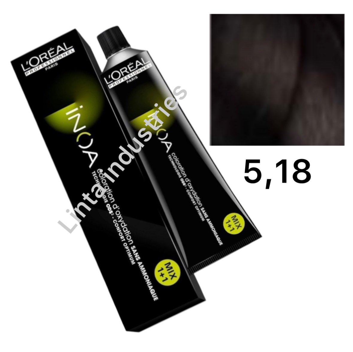 IMG_5100 L'ORÉAL NUEVO INOA TINTE SIN AMONÍACO RAPPEL 60GR Nº5.18 CASTAÑO CLARO CENIZA MOKA - Imagen 1